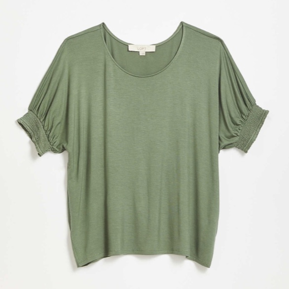 LOFT Smocked Cuff Tee - Picture 3 of 8